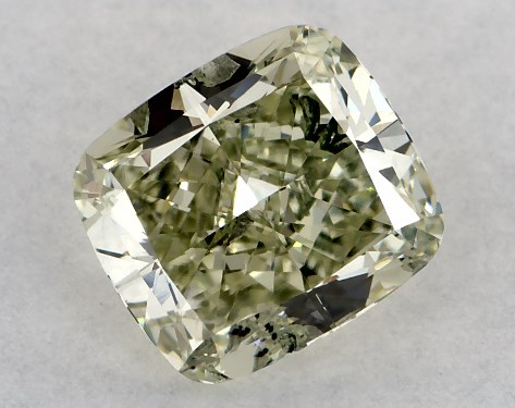  0.61 Carat Green I1  cushion modified diamond